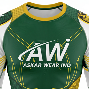 เสื้อแรชการ์ดแขนยาวสำหรับผู้ชาย ยี่ห้อ Askar Wear ผ้าแห้งเร็ว ผสมสแปนเด็กซ์และโพลีเอสเตอร์ พิมพ์ลายโลโก้ด้านหน้า เหมาะสำหรับเล่นกีฬา - Product Image 2