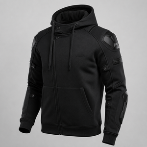 Sweat à capuche moto personnalisé respirant imprimé en polaire douce 100 % coton, veste de protection imperméable pour l'hiver - Product Image 3