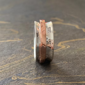 Unisex <b>Spinner</b> Band Bohemian <b>Ring</b> 925 Sterling <b>Silver</b> Fidget Handmade Engagement Gift Wedding Anniversary Party Jewelry - Product Image 4