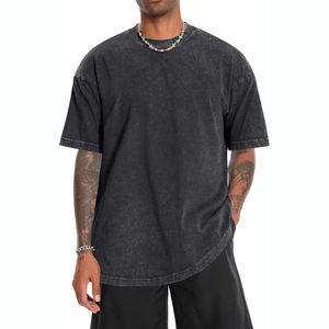 T-shirts décontractés unisexes en coton tricoté 100 % personnalisables, imprimés, épais, style streetwear, coupe classique pour hommes, écologiques, vente en gros - Product Image 2