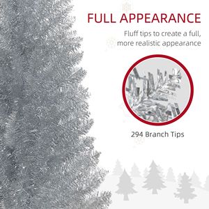 Albero di Natale Artificiale Realistico e Sottile con Supporto in Plastica e Punte delle Rami in Plastica - Product Image 3