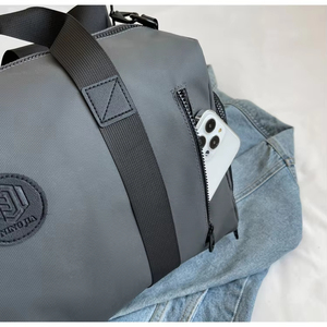 Black leather <b>weekender</b> <b>bag</b> Travel <b>bag</b> <b>with</b> <b>shoe</b> <b>compartment</b> Zipper closure <b>weekender</b> <b>bag</b> Leather travel <b>weekender</b> <b>bag</b> - Product Image 6