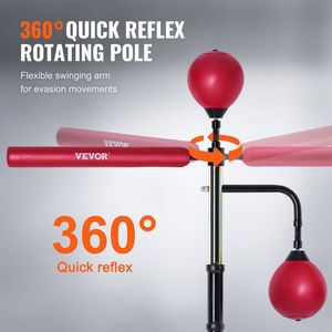 Support de sac de frappe autoportant réglable en hauteur pour adolescents et adultes, entraîneur de vitesse de boxe et de réflexes avec balles de vitesse - Product Image 4