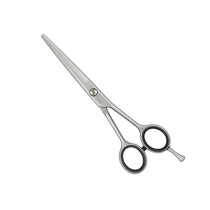 Tijeras de barbero de acero inoxidable de venta directa de fábrica, tijeras para cortar cabello con soporte para dedos y cuchilla convexa de precisión. - Product Image 2