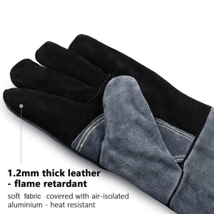 ถุงมือเชื่อมหนังวัวแท้คุณภาพสูง ป้องกันความร้อนและประกายไฟ สำหรับงานดับเพลิง - Product Image 4