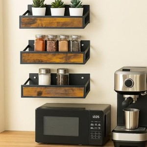 Estante Industrial para Especias de Madera de Pino al por Mayor |   Organizador de Cocina Rústico - Product Image 4