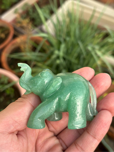 Figura de Elefante Tallada a Mano en Aventurina Verde, Decoración de Cristal para la Buena Suerte, Regalo Espiritual para el Hogar y el Altar - Product Image 1