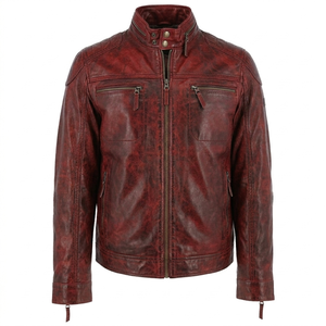 High Quality Men's Casual Leather <b>Jacket</b> Stylish Fit Stand Collar Soft PU Leather <b>Canvas</b> Breathable Quick Dry Autumn Pattern - Product Image 4