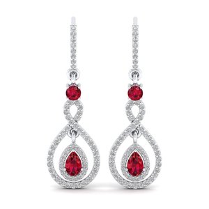 REYES Precio al por mayor Pendientes colgantes de plata de ley 925 maciza con moissanita para mujer, joyería fina de boda con gema de rubí - Product Image 2