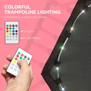 แทรมโพลีนแบบ Bungee Rebounder ขนาด 45 นิ้ว สำหรับผู้ใหญ่ พร้อมไฟ LED และที่จับสีชมพูปรับได้ - Product Image 3