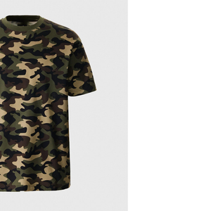 Camiseta de Camuflaje para Hombre, Estilo Urbano, Oversize, Cuello Redondo, Algodón, Manga Corta, Corte Holgado, Transpirable e Impermeable para Invierno - Product Image 5