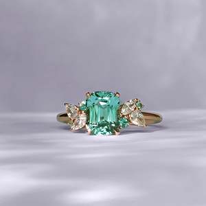 Women's Emerald Cut Gemstone Ring Prong Setting Classic Engagement Ring - Product Image 3