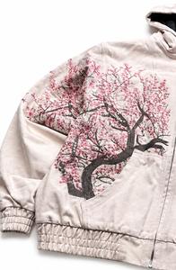 Veste à capuche unisexe brodée, écologique, avec imprimé fleurs de cerisier, coupe ample, coupe-vent, vêtements d'hiver décontractés - Product Image 5