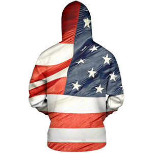 Streetwear de haute qualité, imprimé par sublimation, avec un effet tie-dye unique et des motifs audacieux d'aigle américain et de drapeau américain. - Product Image 2