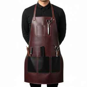 Delantal de Servicio de Cuero Genuino Vintage para Restaurantes de Alta Gama, Uniforme Profesional para Camareros, Protección a Prueba de Olores - Product Image 1