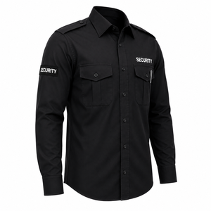 Camisa de Uniforme de Guardia de Seguridad de Alta Calidad a Precio de Fábrica, Manga Larga, con Epaulettes, Color Sólido, Venta al Por Mayor, Logotipo Personalizado, para Aeropuerto - Product Image 3