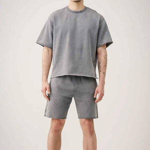 Ensemble deux pièces personnalisé T-shirt et short de haute qualité pour homme – Ensemble chemise et short délavé à l'acide, coupe ample et confortable - Product Image 6