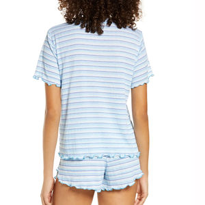 <b>Mini</b> Shorts and Shirt Casual 2 Piece Set for Women Knitted Short Sleeve T-shirt <b>Print</b> Soft Spring Summer - Product Image 6