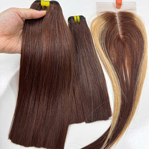 Extensiones de cabello humano vietnamita de color de marca de nacimiento recta de hueso de precio barato de calidad superior precio al por mayor de doble dibujado - Product Image 6