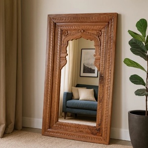 Contemporary Floor <b>Mirror</b> for Modern Homes Palace Inspired <b>Frame</b> Design with Decorative Reflective Beauty - Product Image 5