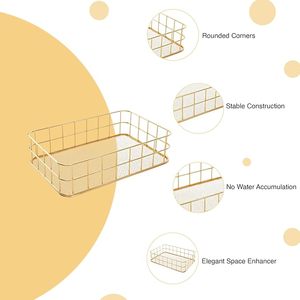 Panier de rangement industriel en métal de qualité supérieure, organisateur durable pour le rangement sur le comptoir de cuisine - Product Image 3
