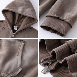 Sweat-shirt à capuche pour femme, couleur unie, manches longues, fermeture éclair sur le devant, poches, style décontracté, automne, coton, fibre de bambou - Product Image 6