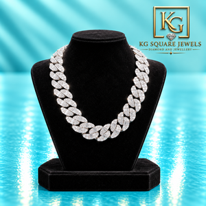 Cadena cubana de moissanita con incrustaciones de circonitas, collar de joyería hip hop para hombre, joyería de moda a precio de fábrica - Product Image 1