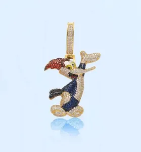 3Ct Round Cut Real Moissanite Cartoon Pendant 14K Yellow Gold Plated Sterling <b>Silver</b> Women's Tishya Diamond - Product Image 5