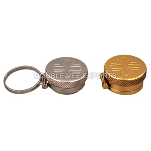 Hinged Holy Oil Stock <b>Cross</b> Engraved <b>Top</b> | Portable Oil Container – DOUBLE VEE EXPORTS - Product Image 2