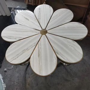 Table à manger moderne en marbre Daystar Trade en forme de fleur avec base en métal à design pétale, modèle DST-AT-317, 4 places - Product Image 2