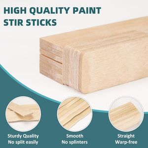 Lot de 30 bâtonnets mélangeurs en bois de 12 pouces, grands bâtonnets de type bâtonnet de glace pour peinture, artisanat et époxy, 100% naturels - Product Image 3