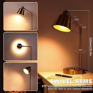 Lámpara de Mesa Minimalista de Latón Dorado Mate para Mesa de Noche de Dormitorio y Espacio de Trabajo - Product Image 5