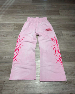 Men's Vintage Sun Faded 100% Cotton Heavyweight Eco-Friendly Breathable Sweatpants Flared Jogger <b>Pants</b> Rhinestone Design Trouser - Product Image 6