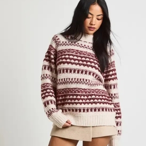 Suéteres Personalizados al por Mayor, Estilo Europeo y Americano, Color Sólido, Cuello Alto, Manga Larga, Ropa Casual para Mujer - Product Image 4