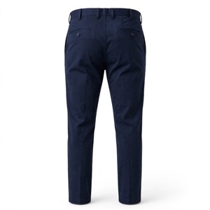 Pantalon Oxford en coton bleu roi coupe droite pour homme, taille mi-haute, devant plat, fermeture boutonnée, formel, infroissable, pour l'automne - Product Image 2