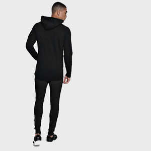 Conjunto Deportivo para Hombre, Color Negro, con Capucha, Manga Larga, Sudadera y Pantalones de Poliéster y Spandex, Corte Ajustado, para Otoño - Product Image 2