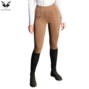 Women Skinny Fit <b>Stretch</b> Competition Breeches Equestrian Breeches, Slim Fit Compression Riding Pants with Elastic Leg Bottoms - Product Image 6