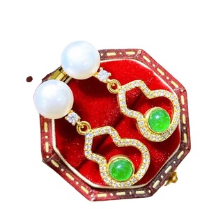Retro Style Gourd Fashion and Trendy <b>Jewelry</b> <b>Set</b> Freshwater <b>Pearl</b> Earrings and <b>Pearl</b> Rings Can Also Be Opened to Sell - Product Image 5