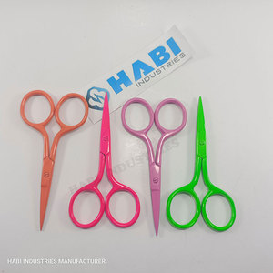 Customized Panton Color Sharp Curved Stainless Steel Right-Handed Cuticle Embroidery <b>Scissors</b> & <b>Nail</b> Shears Wholesale - Product Image 3
