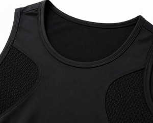 Premium Quality Men's <b>Black</b> O-Neck Sleeveless <b>Tank</b> <b>Top</b> Eco-Friendly Breathable Quick Dry Polyester Sporty Fit Solid Color - Product Image 2