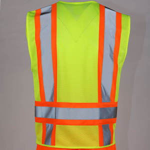 Gilet de sécurité réversible en coton imperméable avec logo personnalisé imprimé, haute visibilité, pour vêtements de travail pour hommes, utilisation en construction, vêtements lumineux - Product Image 2