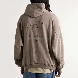 Acid wash sweat à capuche en détresse hommes splash washed streetwear sweats à capuche vintage vierges - Product Image 1