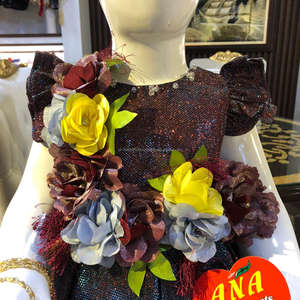 Stylish Moon Light Floral Design Woolen <b>Fabric</b> Dress Set for Babies Children's Party Wear with Fancy Purse for Spring Newborns - Product Image 4