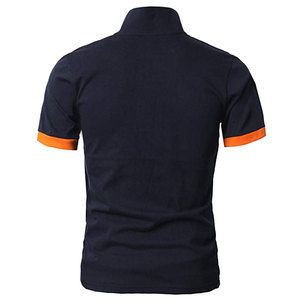 Polo en coton à manches courtes pour homme, 100 % polyester, orange, couleur unie, décontracté, tricoté, respirant, personnalisable en gros - Product Image 5