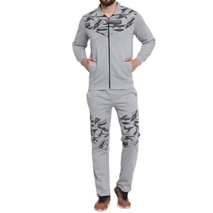 Latest Design Men's Polo Neck <b>Long</b> Sleeve Zipper Sweat Shirt With <b>Matching</b> Polyester Trousers Sweat Suit Set - Product Image 1