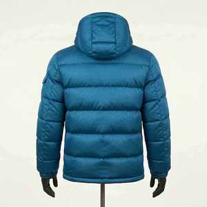 Veste matelassée à capuche pour homme, hiver, décontractée, coupe-vent, fermeture éclair, couleur unie, polyester, rembourrage en duvet, coupe classique - Product Image 2
