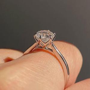 Afar Jewels Luxury Resizable 925 Silver Moissanite Engagement <b>Ring</b> Brilliant Cut Prong <b>Set</b> <b>Women</b> <b>Wedding</b> Anniversary Gift - Product Image 1
