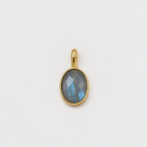Pendentif Breloque Personnalisable en Argent Sterling 925 avec Labradorite Naturelle Facettée Ovale Sertie en Bezel, Plaqué Or Rose, Vente en Gros - Product Image 1