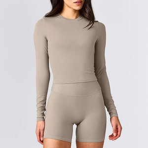 Producto Deportivo Más Vendido para Mujer, Ropa Deportiva de Compresión, Ajustada al Cuerpo, para Entrenamiento en el Gimnasio, Camiseta Ajustada de Manga Larga con Estampado - Product Image 6