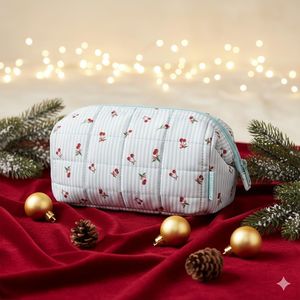 Women's Makeup Bag Travel for Toiletry Organizer Case Wide Open Pouch Purse Puffy Padding Essential Cosmetic Bags for Women - Product Image 3